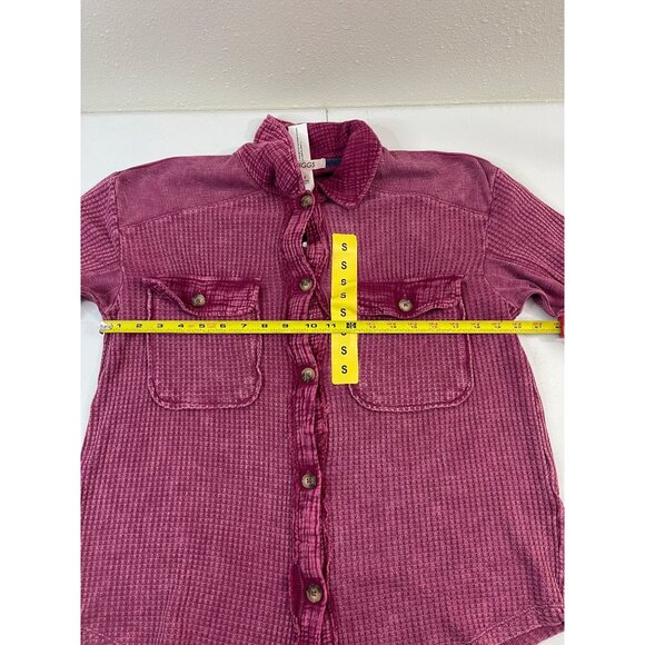 Briggs Women's Relaxed Fit Button Front Long Sleeve Waffle Shirt Size: S,M,L - Picture 10 of 16
